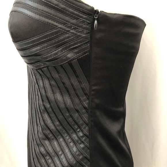 BLQMKT Blaque Market Strapless Mini Dress with Faux Leather Striped Trim - Picture 4 of 7